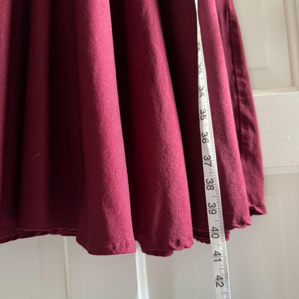 Unique Vintage Burgundy Delores Dress Fit & Flare Women’s 10 Retro Rockabilly - Picture 6 of 9